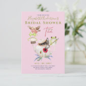 Brautparty Tea Party Einladungen Niedlich Spaß (Stehend Vorderseite)