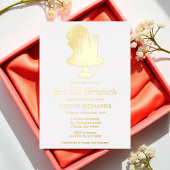 Brautparty Tea Party Goldene Foil Einladung