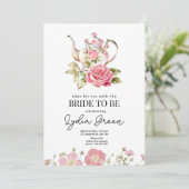 Brautparty Tea Party Zeit für Tee mit Brid Einladung (Stehend Vorderseite)