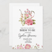 Brautparty Tea Party Zeit für Tee mit Brid Einladung (Vorne/Hinten)