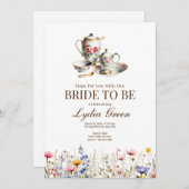 Brautparty Tea Party Zeit für Tee mit Brid Einladung (Vorne/Hinten)