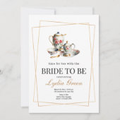 Brautparty Tea Party Zeit für Tee mit Brid Einladung (Vorderseite)