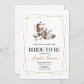 Brautparty Tea Party Zeit für Tee mit Brid Einladung (Vorne/Hinten)
