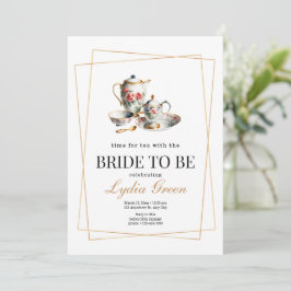 Brautparty Tea Party Zeit für Tee mit Brid Einladung