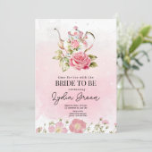 Brautparty Tea Party Zeit für Tee mit Brid Einladung (Stehend Vorderseite)