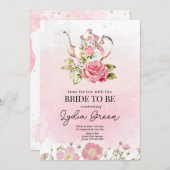 Brautparty Tea Party Zeit für Tee mit Brid Einladung (Vorne/Hinten)