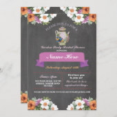 Brautparty Teapot Alice im Wunderland Einladung (Vorne/Hinten)