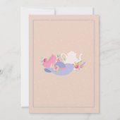 Brautparty Teapot Hat Schuhe Junggeselinnen-Abschi Einladung (Rückseite)