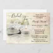 Brautparty Tee aus weißem und silberfarbenem Tee Einladung (Vorne/Hinten)