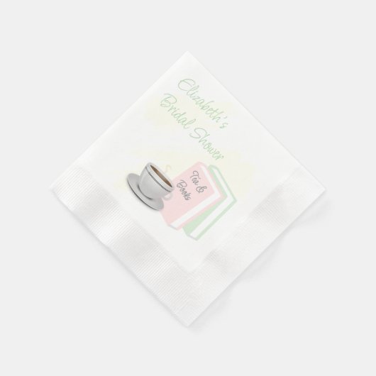 Brautparty: Tee & Bücher Serviette (Ecke)