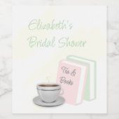 Brautparty Tee & Bücher Weinetikett (Einzelnes Label)