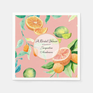 Brautparty Tee Citrus Coral Orange Lemon Garden Serviette