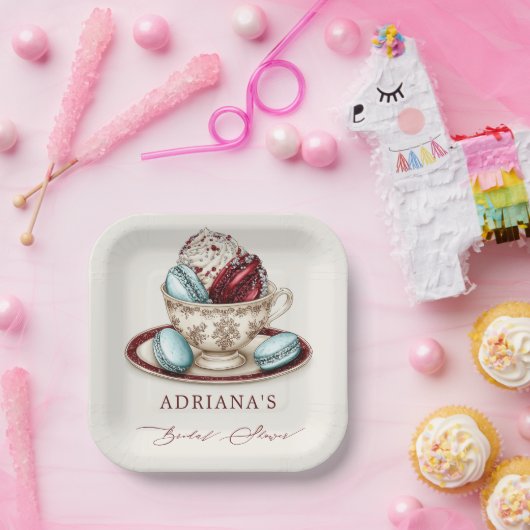 Brautparty Tee Cup Pappteller (Party)