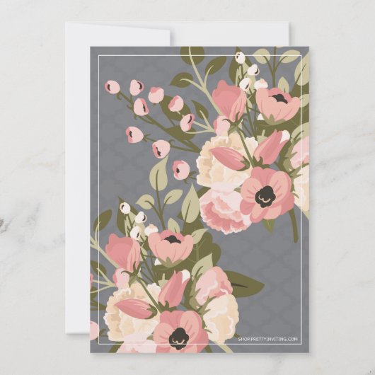 Brautparty-Tee-Einladung, weises Grün u. Rosa Einladung (Rückseite)