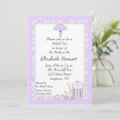 Brautparty Tee Lila Einladung (Stehend Vorderseite)