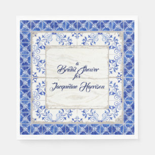 Brautparty Tee Luncheon Blue White Farmhouse Serviette