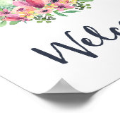 Brautparty Tee Party Begrüßungsunterschrift Poster (Ecke)