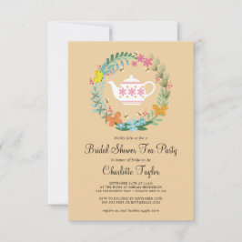 Brautparty Tee Party Blumenschmetterling Kranz Einladung
