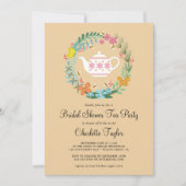 Brautparty Tee Party Blumenschmetterling Kranz Einladung (Vorderseite)