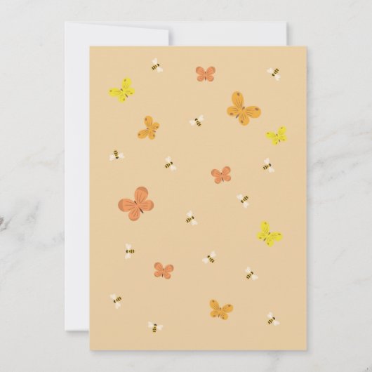 Brautparty Tee Party Blumenschmetterling Kranz Einladung (Rückseite)