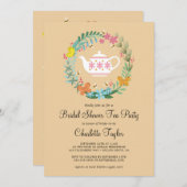Brautparty Tee Party Blumenschmetterling Kranz Einladung (Vorne/Hinten)