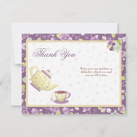 Brautparty-Tee-Party danken Ihnen zu kardieren Dankeskarte (Vorderseite)