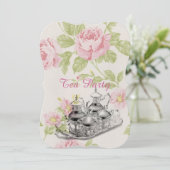 Brautparty Tee Party Einladung (Stehend Vorderseite)