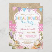 Brautparty Tee Party Einladung (Vorne/Hinten)