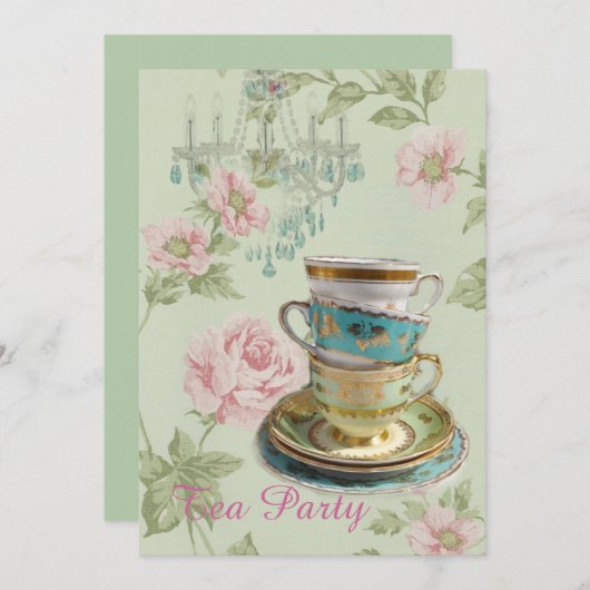 Brautparty Tee Party Einladung (Vorne/Hinten)