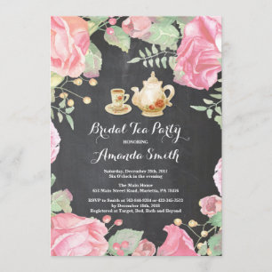 Brautparty Tee Party Einladung Floral