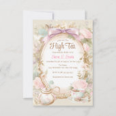 Brautparty Tee Party Einladung Hochwertige Teedusc (Vorderseite)