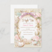 Brautparty Tee Party Einladung Hochwertige Teedusc (Vorne/Hinten)