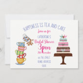 Brautparty Tee Party Einladung Niedliche Kuchen Te (Vorderseite)