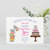 Brautparty Tee Party Einladung Niedliche Kuchen Te (Stehend Vorderseite)