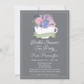 Brautparty Tee Party Einladung und Hydrangeas (Vorderseite)
