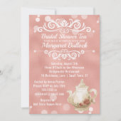 Brautparty-Tee-Party Einladungs-Rosen-Gold Einladung (Vorderseite)