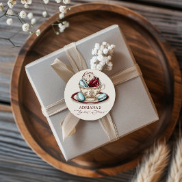 Brautparty Tee Party Macaroons Runder Aufkleber