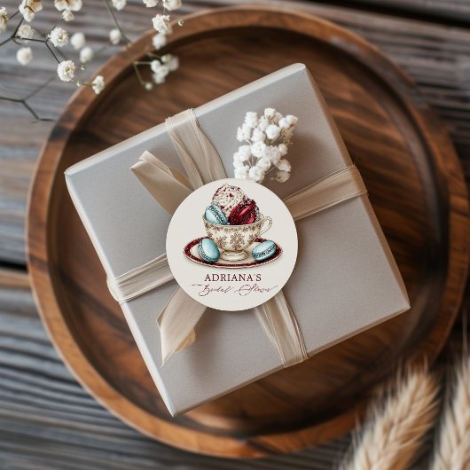 Brautparty Tee Party Macaroons Runder Aufkleber