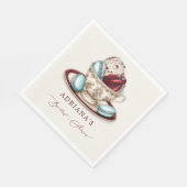 Brautparty Tee Party Macaroons Serviette (Ecke)