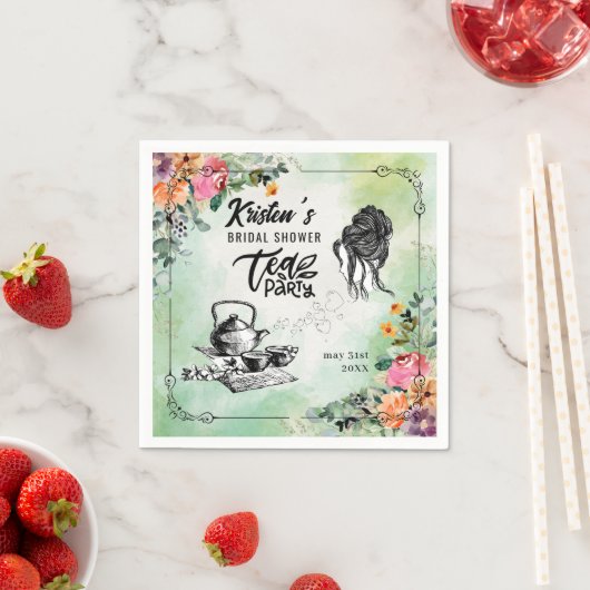 Brautparty Tee Party Paper Napkins Serviette (Beispiel)