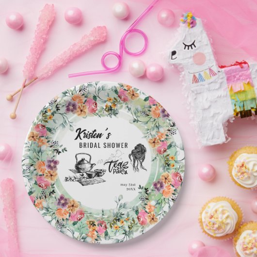 Brautparty Tee Party Paper Pappteller (Party)