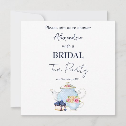 Brautparty Tee Party personalisieren Einladung (Vorderseite)