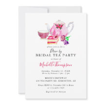 Brautparty Tee-Party Pink Teekanne Invit