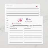 Brautparty Tee Party Rezept Karte Lila Skript (Vorne/Hinten)