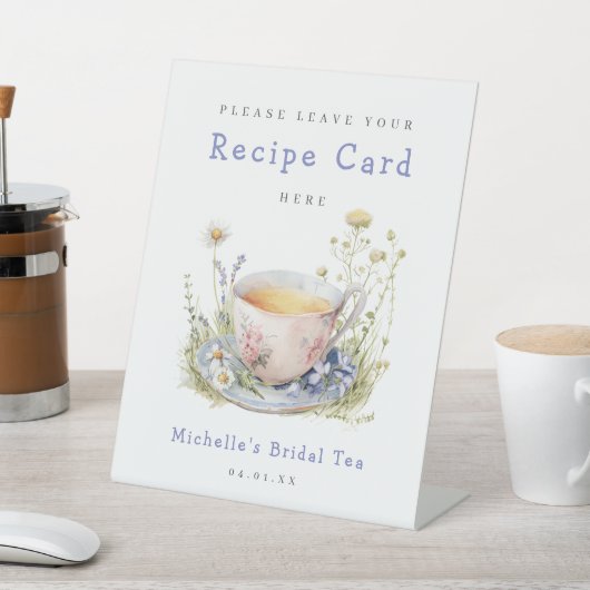 Brautparty Tee Party Rezept Karte Sockelschild (In SItu)