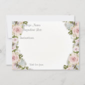 Brautparty Tee Party Rezept Minze Rose Blumenstrau Einladung (Rückseite)