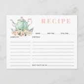 Brautparty Tee Party Rezept Postkarte (Vorderseite)