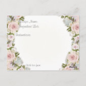 Brautparty Tee Party Rezept Rose Hübsch Postkarte (Rückseite)