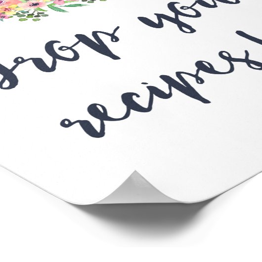 Brautparty Tee Party Rezepte Unterschreiben Poster (Ecke)