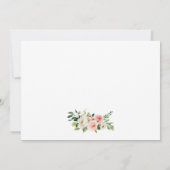 Brautparty Tee Party Rosa Blumensilber Danke Einladung (Rückseite)